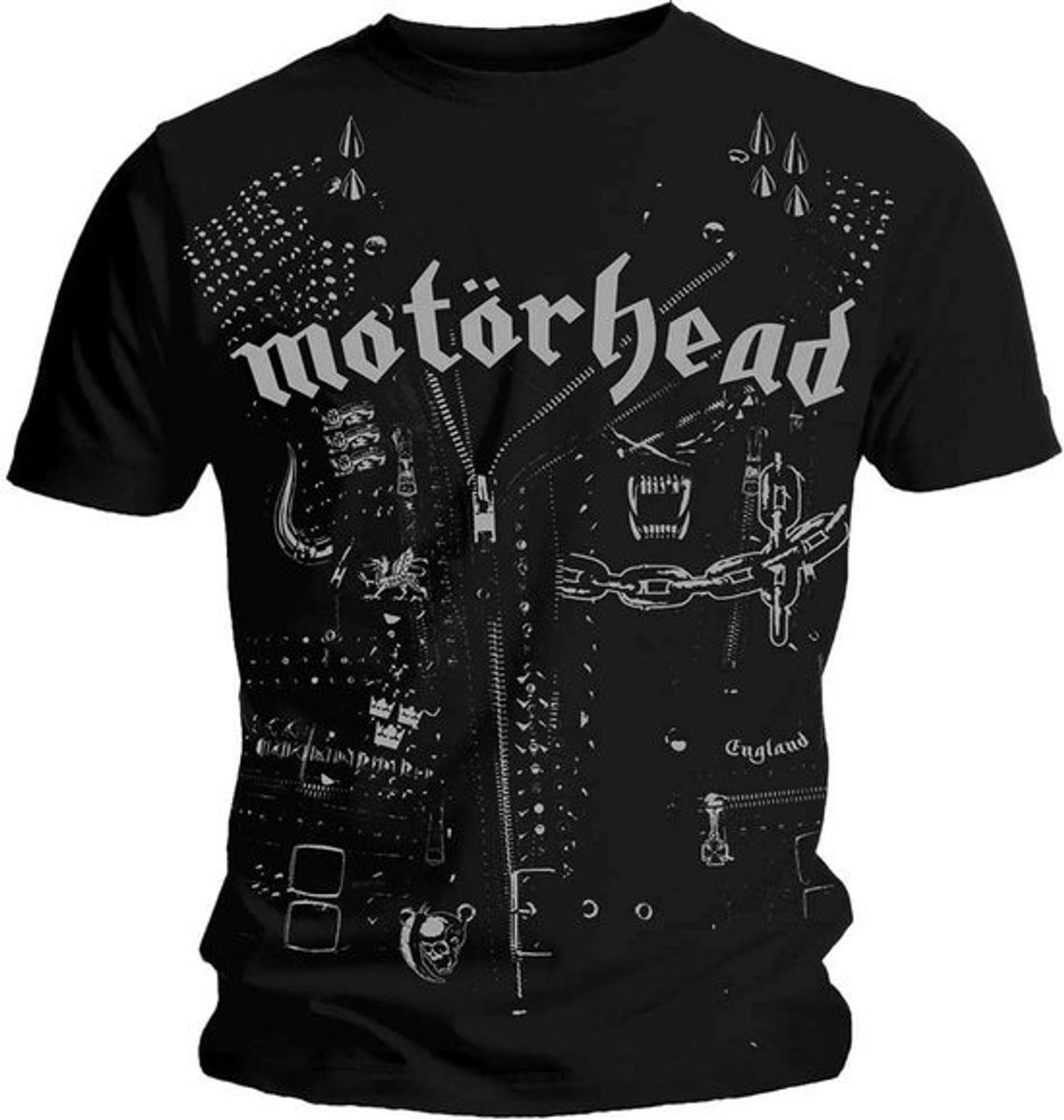 Vintage 'Leather Jacket' T-shirt - Rock Metal Unisex Kleding