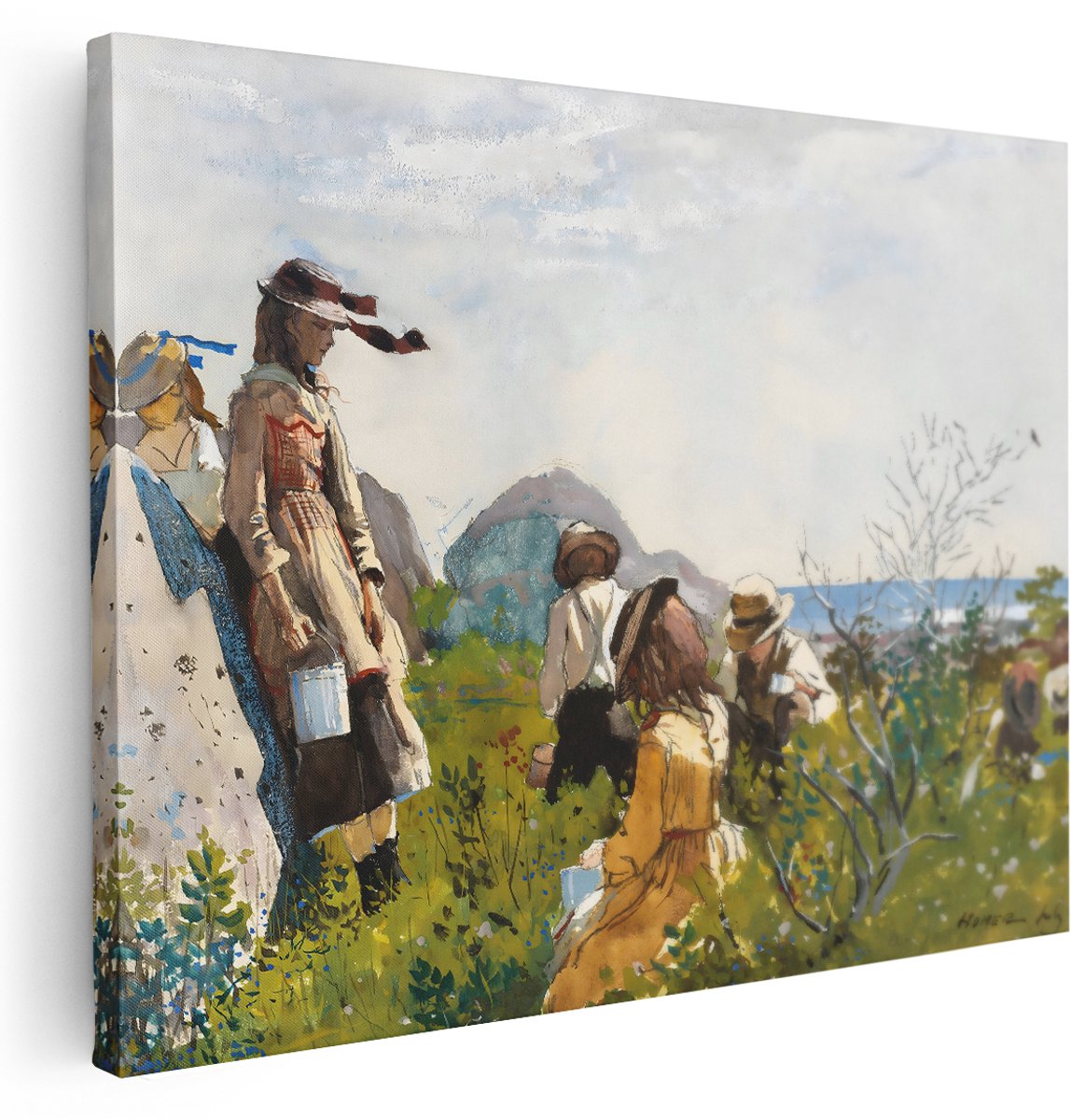 Artaza Canvas Schilderij Landschap Aan Zee - 160x120 cm - Groot - Wanddecoratie Kinderen - Muurdecoratie Klassiek - Schilderijen Op Canvas Natuur
