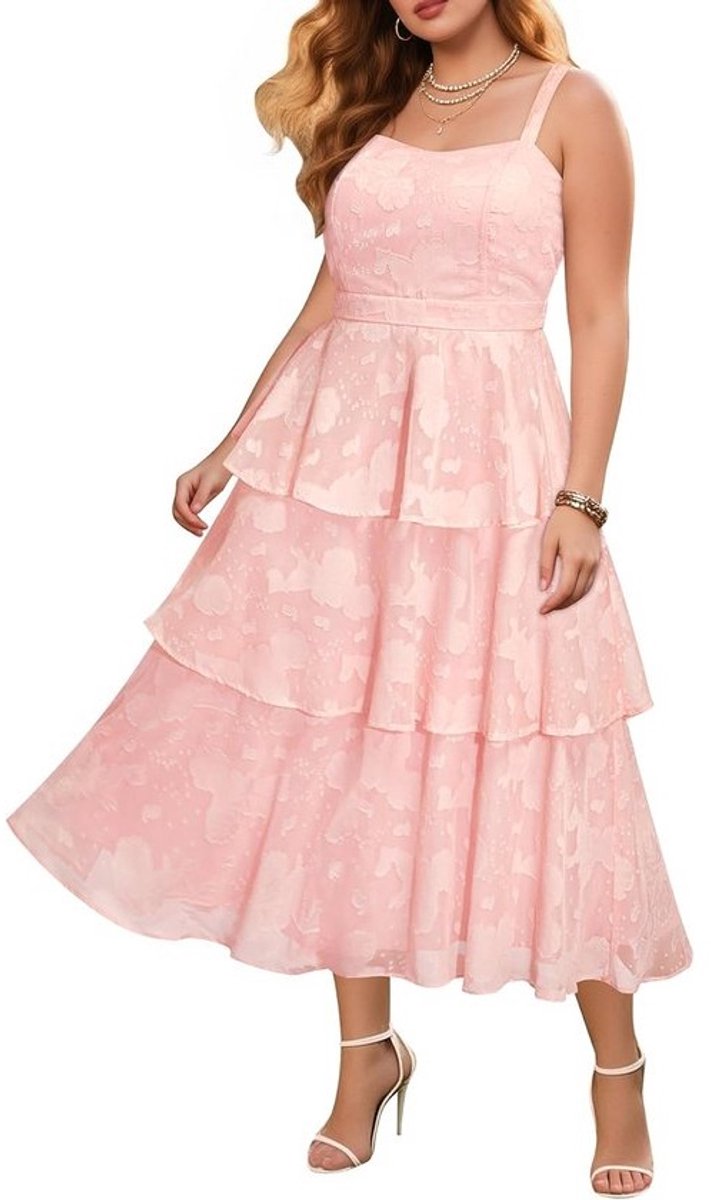 Lange zomerjurk met bloemenprint voor dames in grote maten - Geschikt voor bruiloft of strand