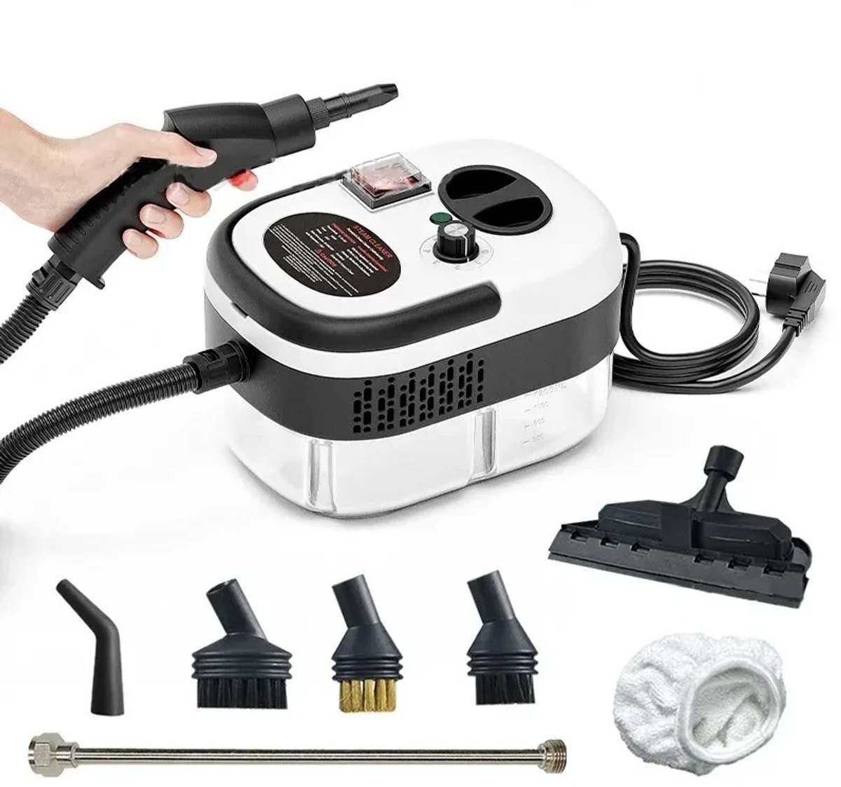 Brandistry - Stoomreiniger - Handstoomreiniger - Stoomreiniging Machine - Handstomer - Draagbare Vlekkenreiniger - 2500 Watt - Wit