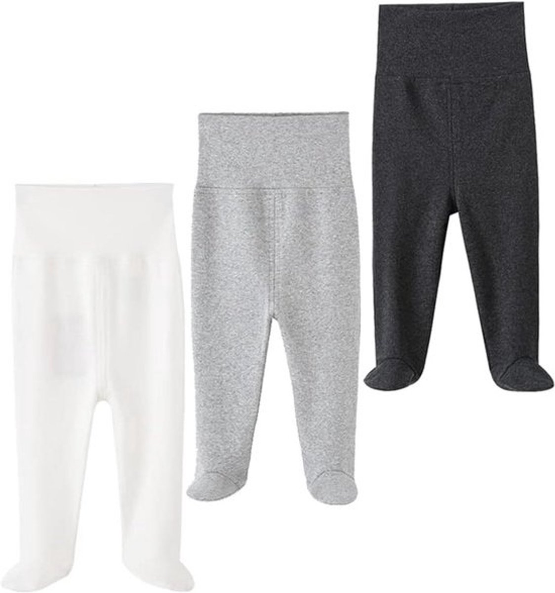 Unisex baby broek met voeten voor jongens en meisjes van 0-12 maanden