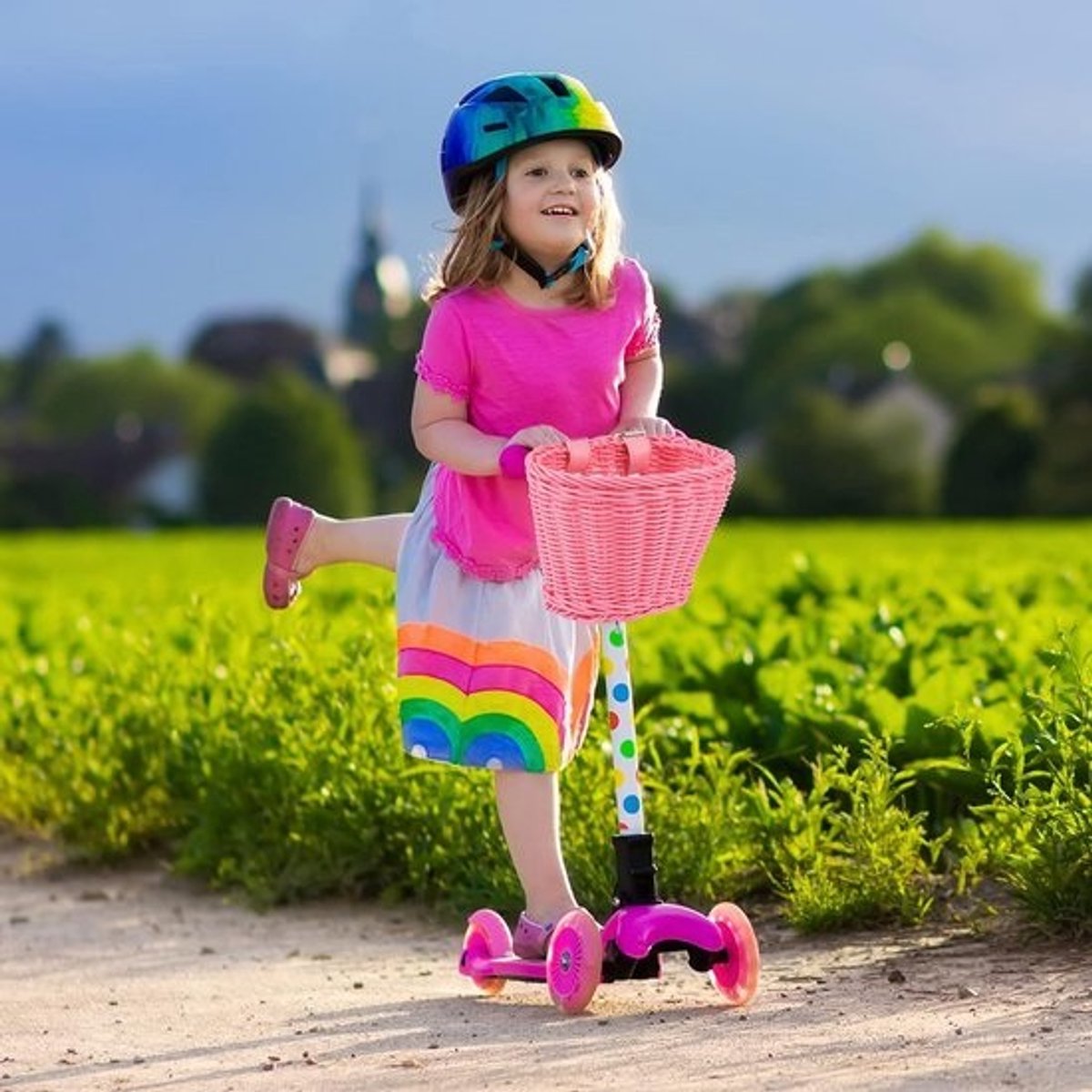Fietsmand voor 12-16 inch kinderfiets, loopfiets, driewieler en scooter met doe-het-zelf stickers