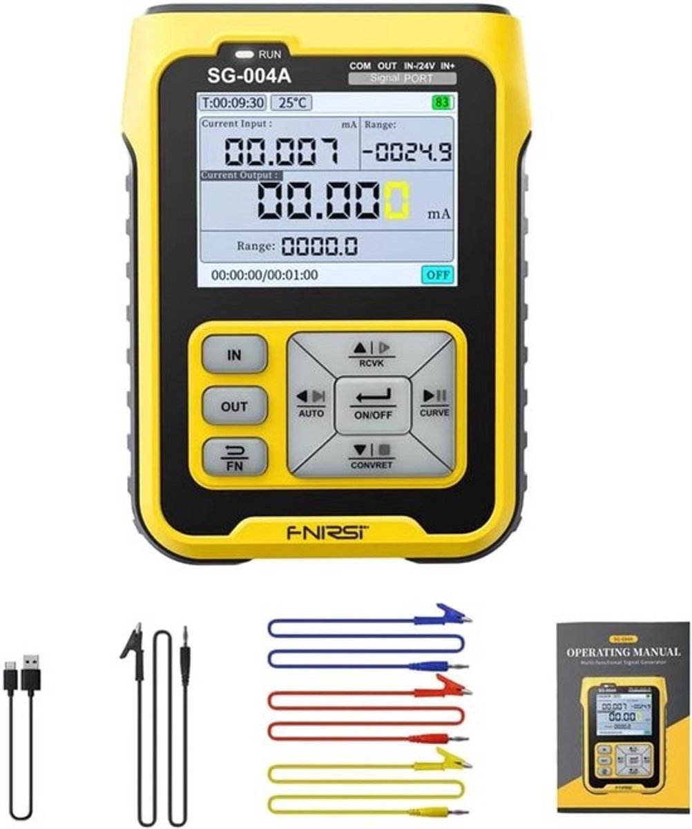 Multifunctionele Draagbare Signaalgenerator 0-24V en 4-20mA met Kleurendisplay en Achtergrondverlichting