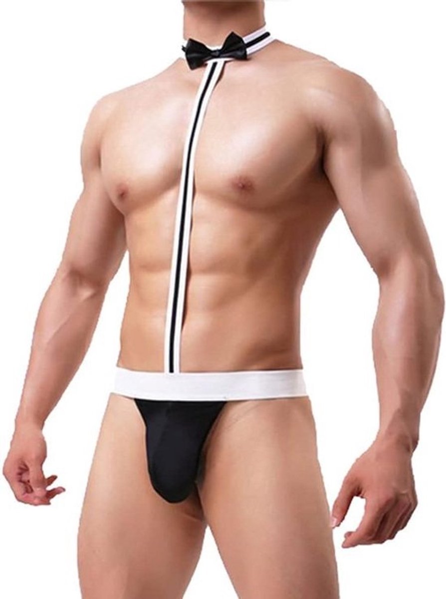 Sexy Heren Bodysuit met Stropdas en Lendendoek Kostuum voor Feest en Cosplay