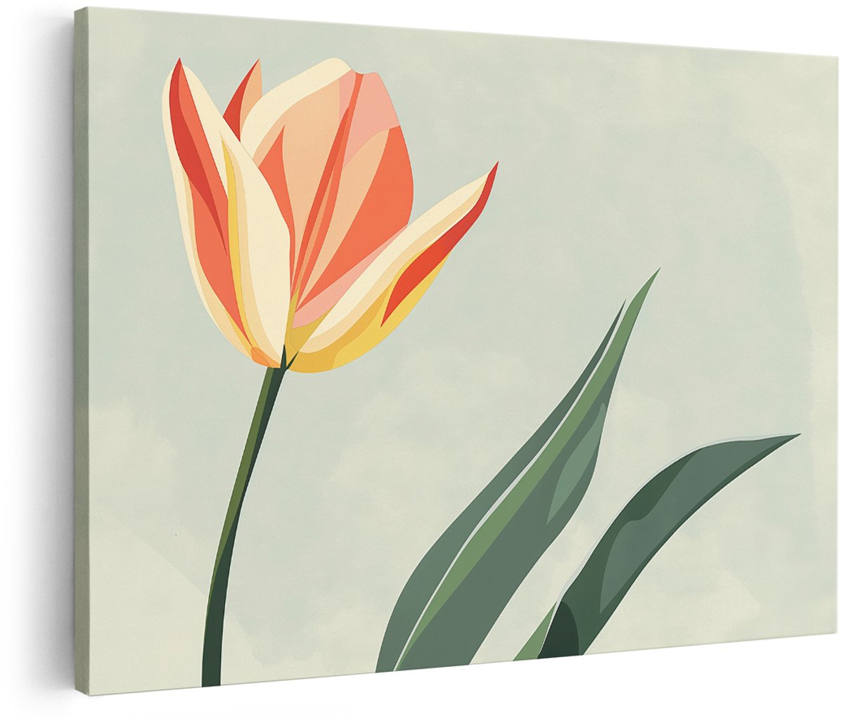 Artaza Canvas Schilderij Tulp - 150x100 cm - Groot - Wanddecoratie Bloemen - Muurdecoratie Boho - Schilderijen Op Canvas Woonkamer