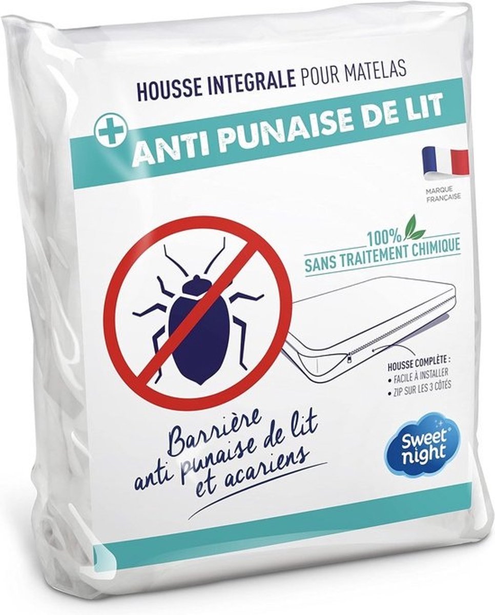 Anti-mijt en anti-bug matrashoes 100x200 cm met rits