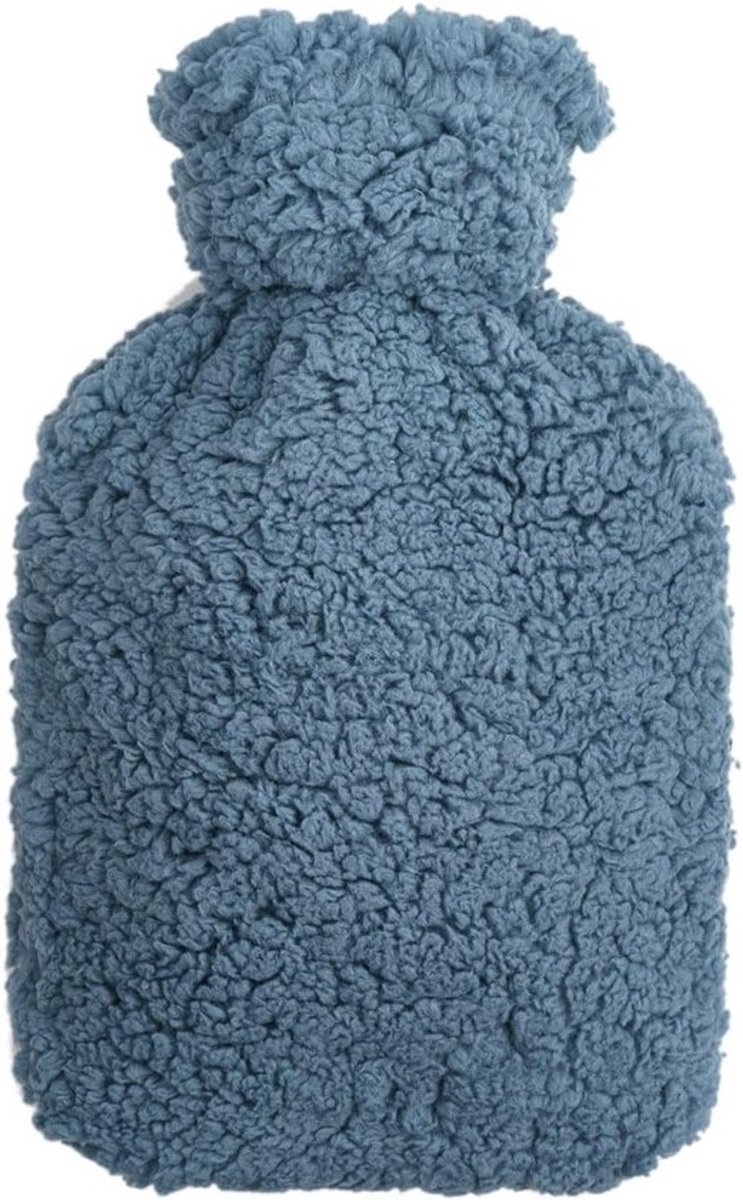 Warme kruik 2 liter met zachte teddy-hoes en ritssluiting, warmwaterkruik voor pijnverlichting