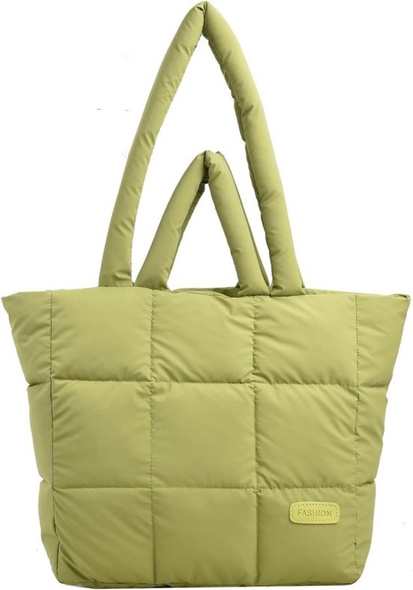 Grote Opgeblazen Schoudertas Dames - Puffy Tote Bag Shopper XL - Lichtgewicht & Waterafstotend
