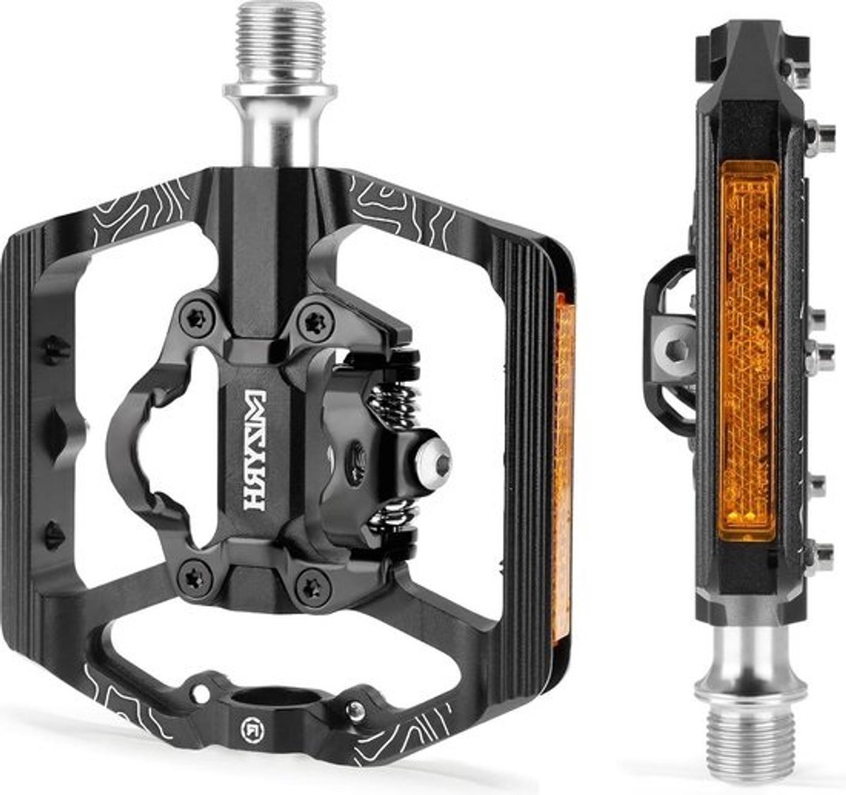 Mountainbike-pedalen - aluminium fietspedalen 9/16 inch - 3 afgedichte lagers - dubbelzijdig platform - klikpedaal compatibel