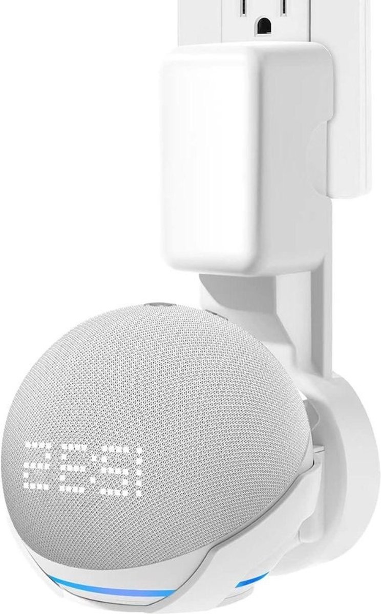 Wandhouder Echo Dot - Muurbeugel Speaker - Ruimte Besparen - Geen Boren Nodig - 17.8 cm - Wit