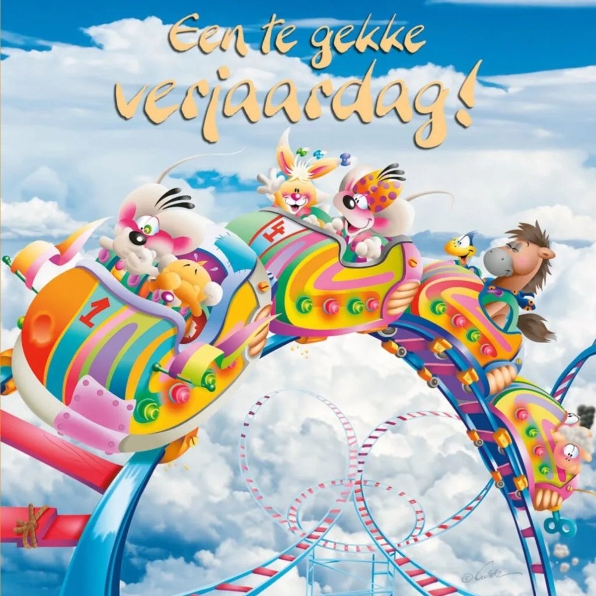 Diddl - 3d- hologram wenskaart - Een te gekke verjaardag!