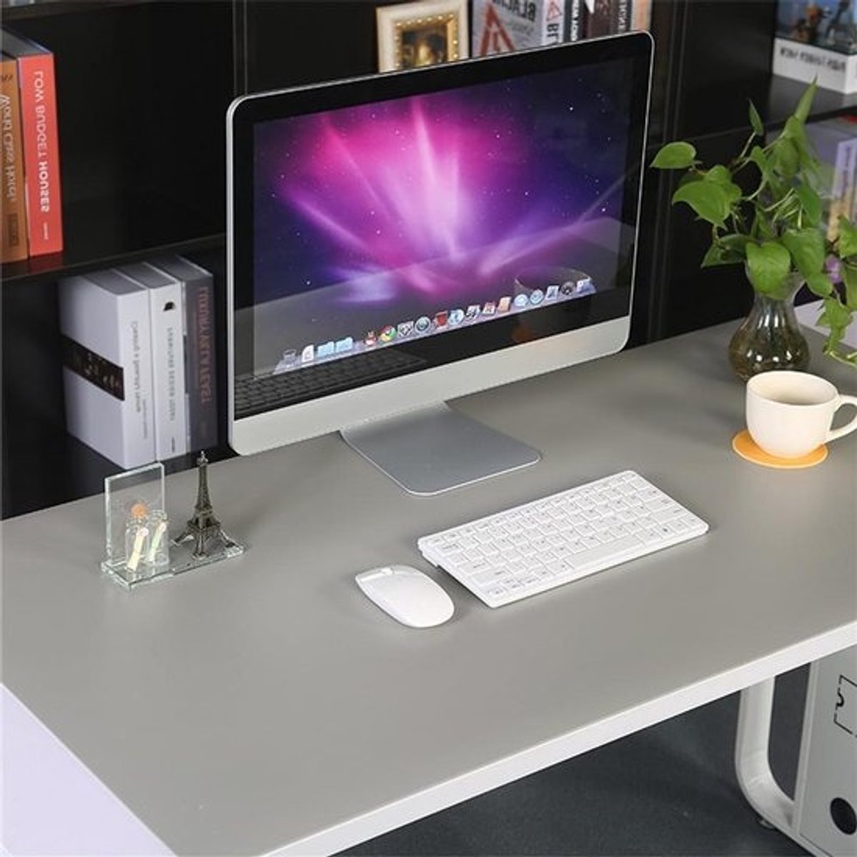 Grote Bureaulegger - Muismat Bureauonderlegger - Comfortabel Werken - Waterbestendig PVC - 900 x 450 mm - Grijs