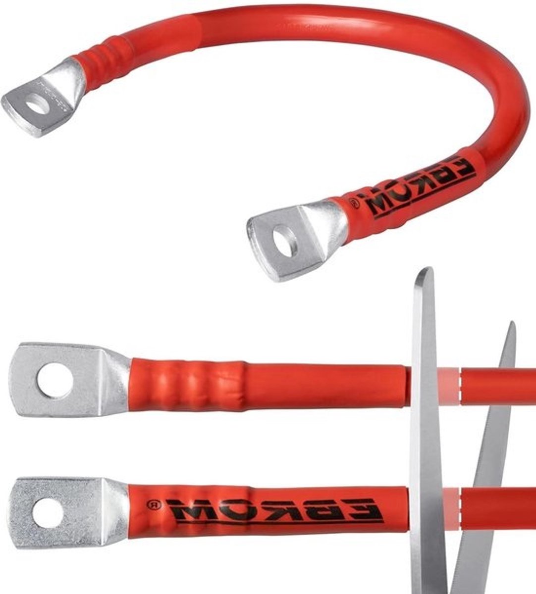Batterijkabel Pluskabel - Accukabel Stroomkabel - Elektrische Aansluitingen - Kant-en-klaar Geperst - 50 mm² 220 cm - Rood