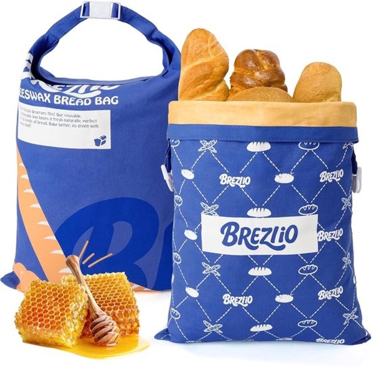 Herbruikbare Broodzakken Katoen XL (2 stuks) voor Vers Houden van Brood en Gebak