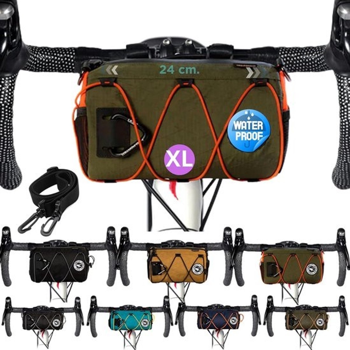 Fietsstuurtas - Voortas Fiets - Fietsen Organiseren - Waterdicht Nylon Materiaal - 3.8 Liter - Mosgroen