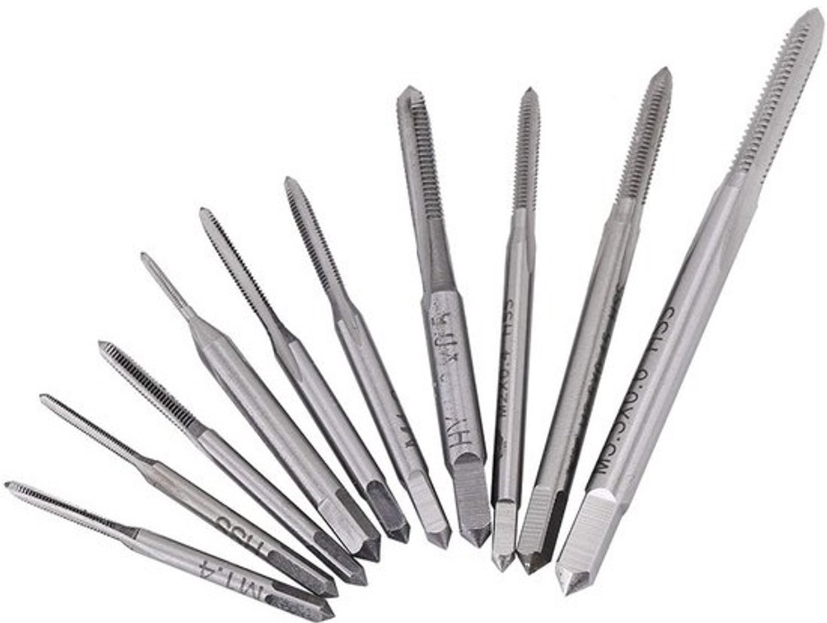 Dailygoody - Micro Tap Set - 10-delige Mini Hand Tap Set - Geschikt voor klokken en horloges - Ideaal voor precisiewerk - M1 tot M3.5 - Inclusief hand