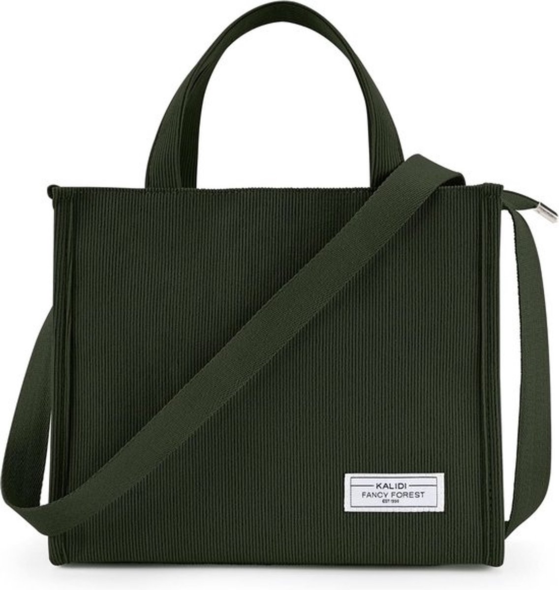 Corduroy Tote Bag voor Dames met Rits en Vakken