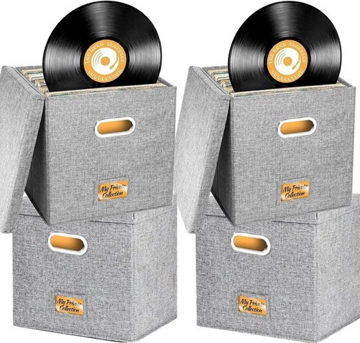Opvouwbare Vinyl Platen Opbergdoos met Deksel voor 100+ LP's en CD's