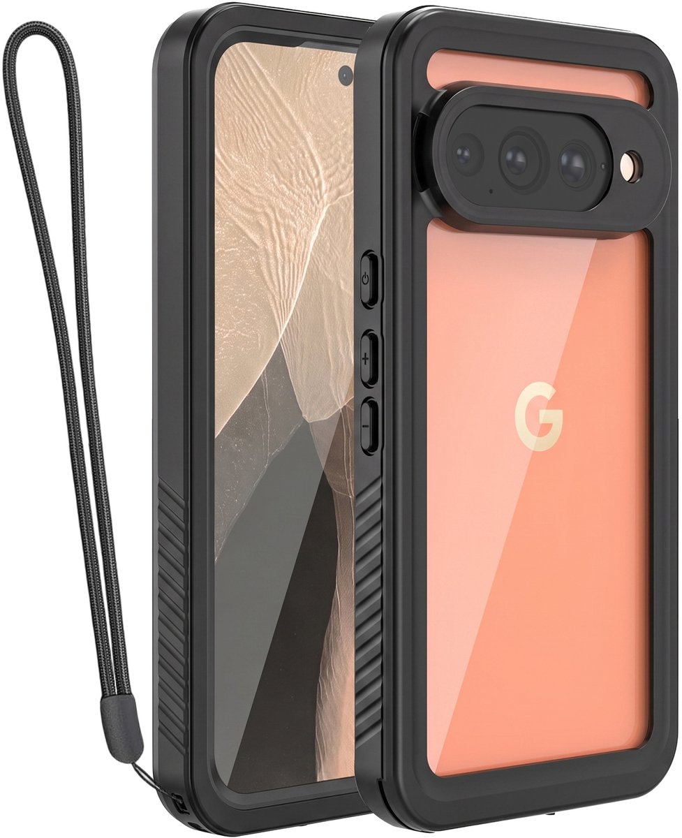 Redpepper, MagSafe Hoesje geschikt voor Google Pixel 11 Pro XL Waterdicht IP68 Schokbestendig 2m met Koord, Zwart