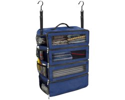 Hangable Clothes Organizer met grote capaciteit - opvouwbare multifunctionele kledingopbergtas - meerlaagse opbergkubus kledingkast - voor zakenreizen, kamperen opslag van kleding - Blauw
