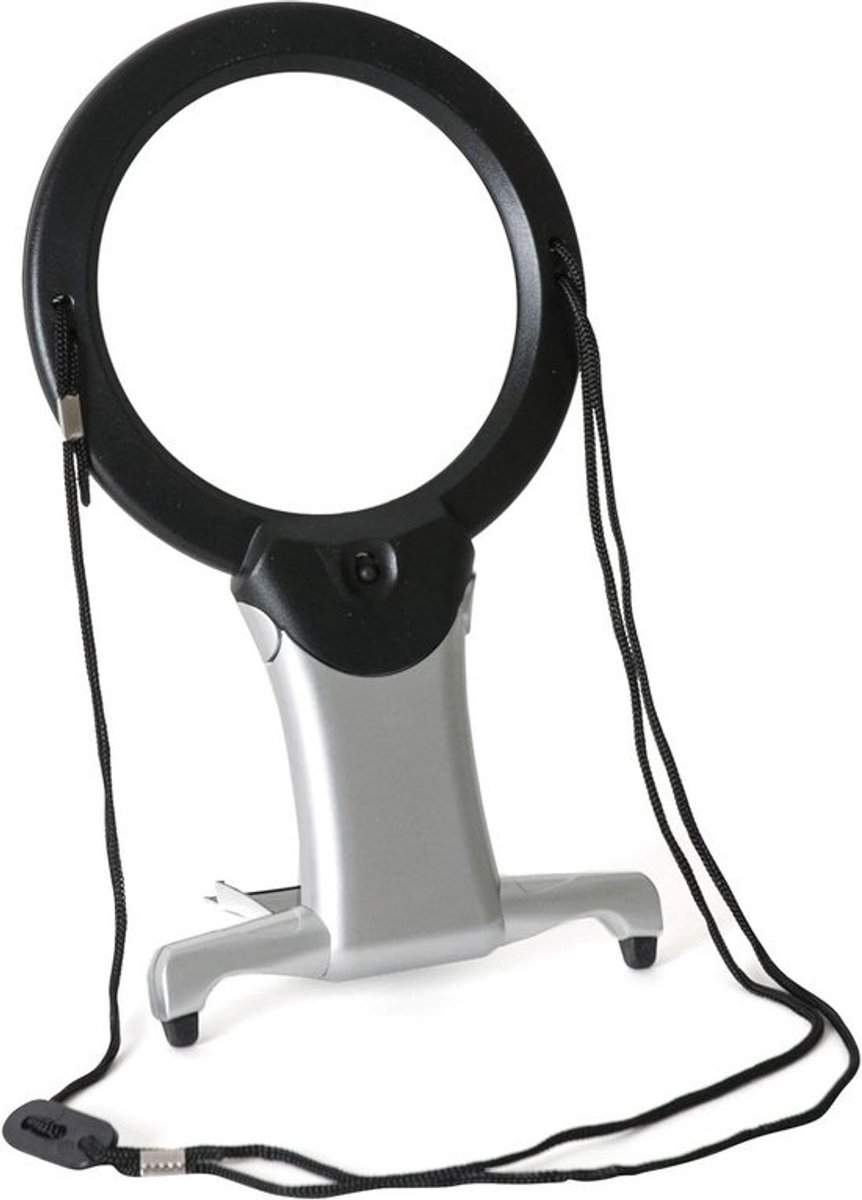 Handsfree Vergrootglas met LED Verlichting 2x en 6x Vergroting Staand en Nekband