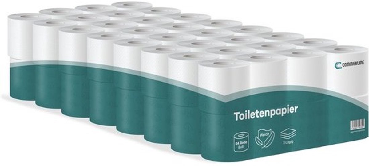 Voordelig Toiletpapier 64 Rollen - 3-Laags Extra Zacht Cellulose - Grote Voordeelverpakking