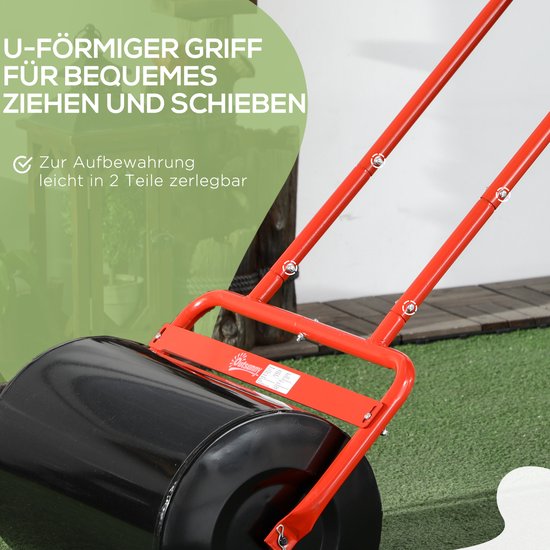 Outsunny Gazonroller Staal, Metaal 58L x 32,5B x 113H cm Rood van Merkloos	 — afbeelding 5