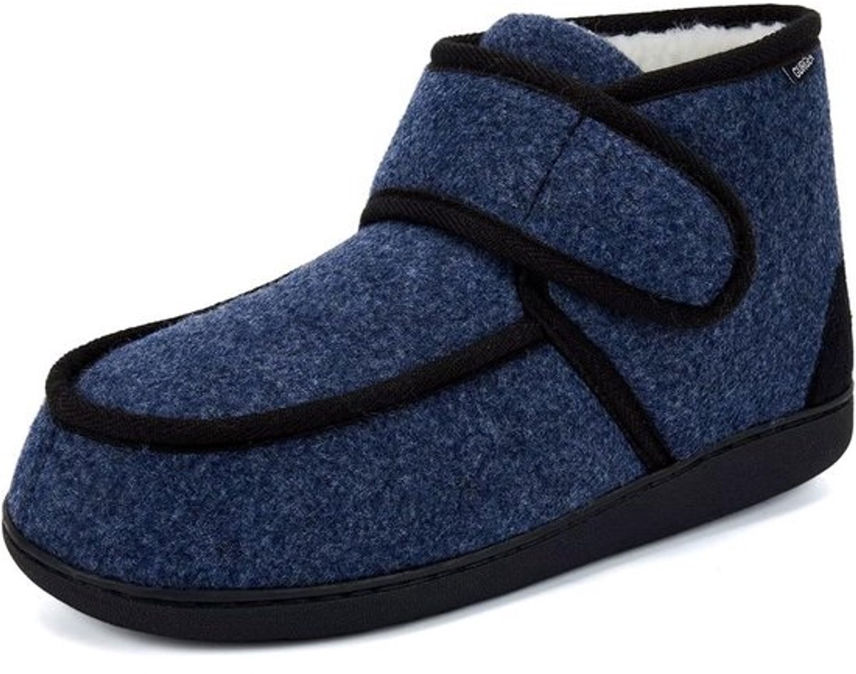 Warme Heren Pantoffels met Klittenband, Geschikt voor Diabetici en Gevoelige Voeten