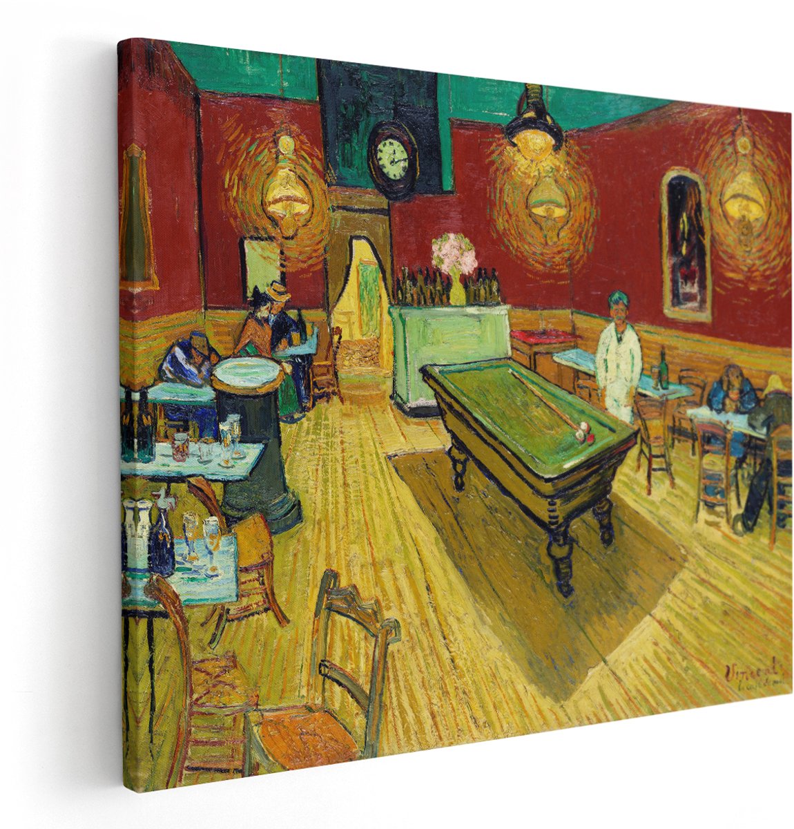 Artaza Canvas Schilderij Van Gogh - 150x120 cm - Groot - Wanddecoratie The Night Café - Muurdecoratie Vintage - Schilderijen Op Canvas Olieverf