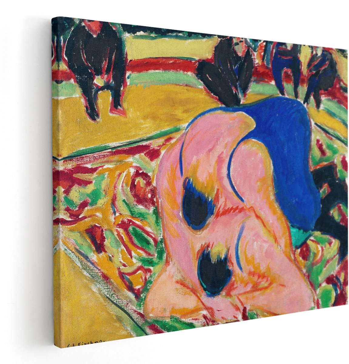 Artaza Canvas Schilderij Schilderij Vrouw Kirchner - 150x120 cm - Groot - Wanddecoratie Modern - Muurdecoratie Expressionisme - Decoratie Woonkamer