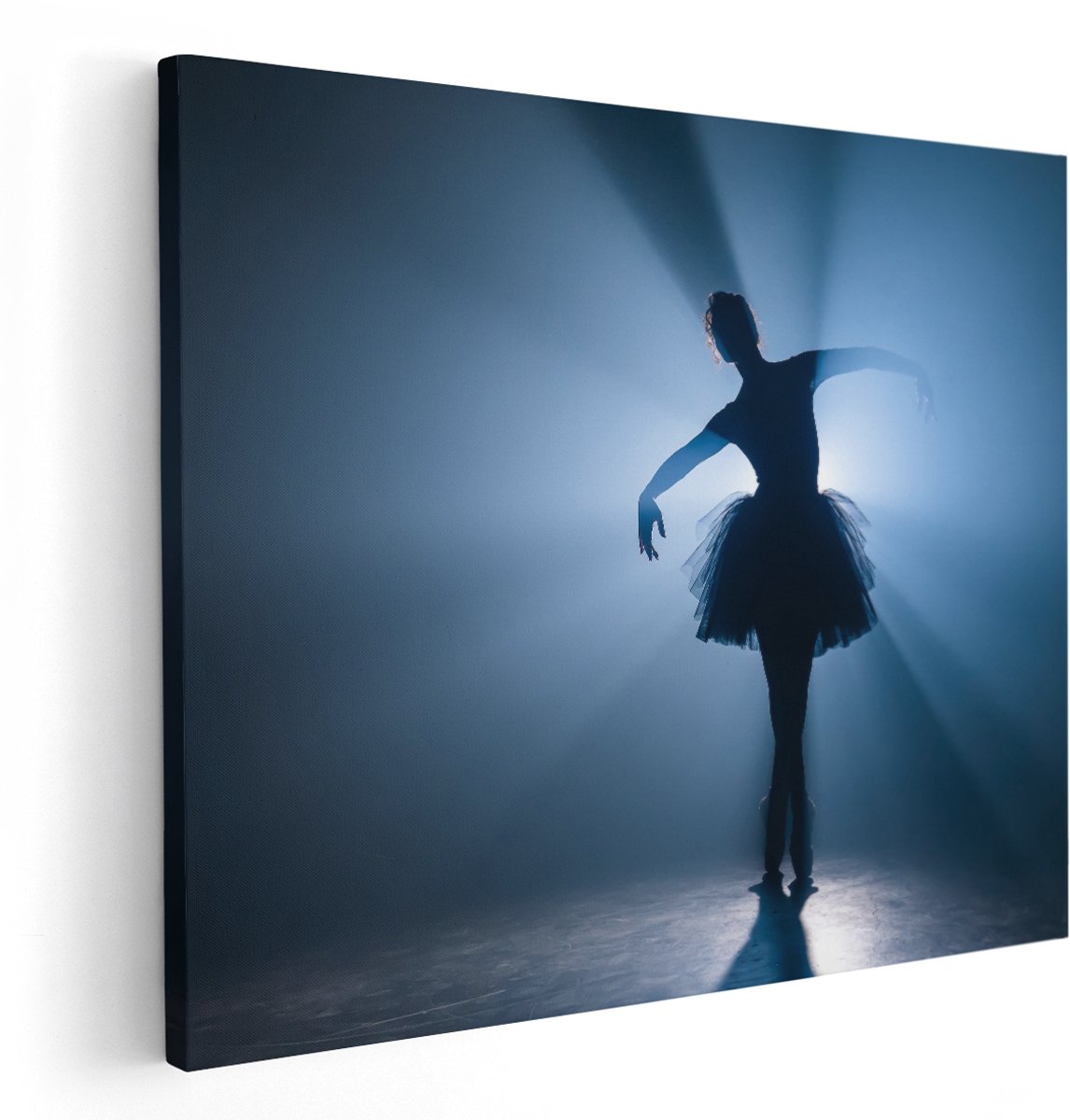 Artaza Canvas Schilderij Ballerina Silhouet - Ballet - 150x120 cm - Groot - Wanddecoratie Woonkamer - Schilderijen - Muurdecoratie