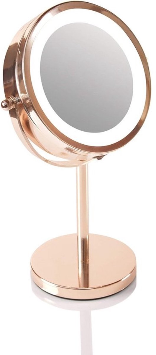 Make-up Spiegel - Vergrotende Spiegels - Precisie Make-up - 360 Graden Draaibaar - 28 x 20 cm - Rosé Goud