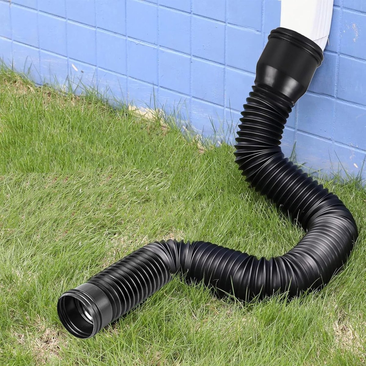 Flexibele regengoten met uittrekbare valpijp en dakgoot-afvoeraansluiting voor 80/100 mm, uitbreidingsset voor optimale afwatering en regenwaterafvoer