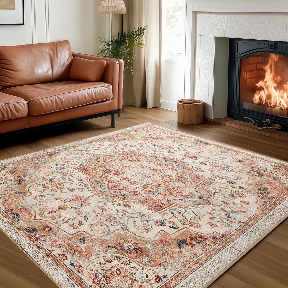 Songmics Vloerkleed voor de woonkamer, wasbaar, antislip, boho, 200 x 290