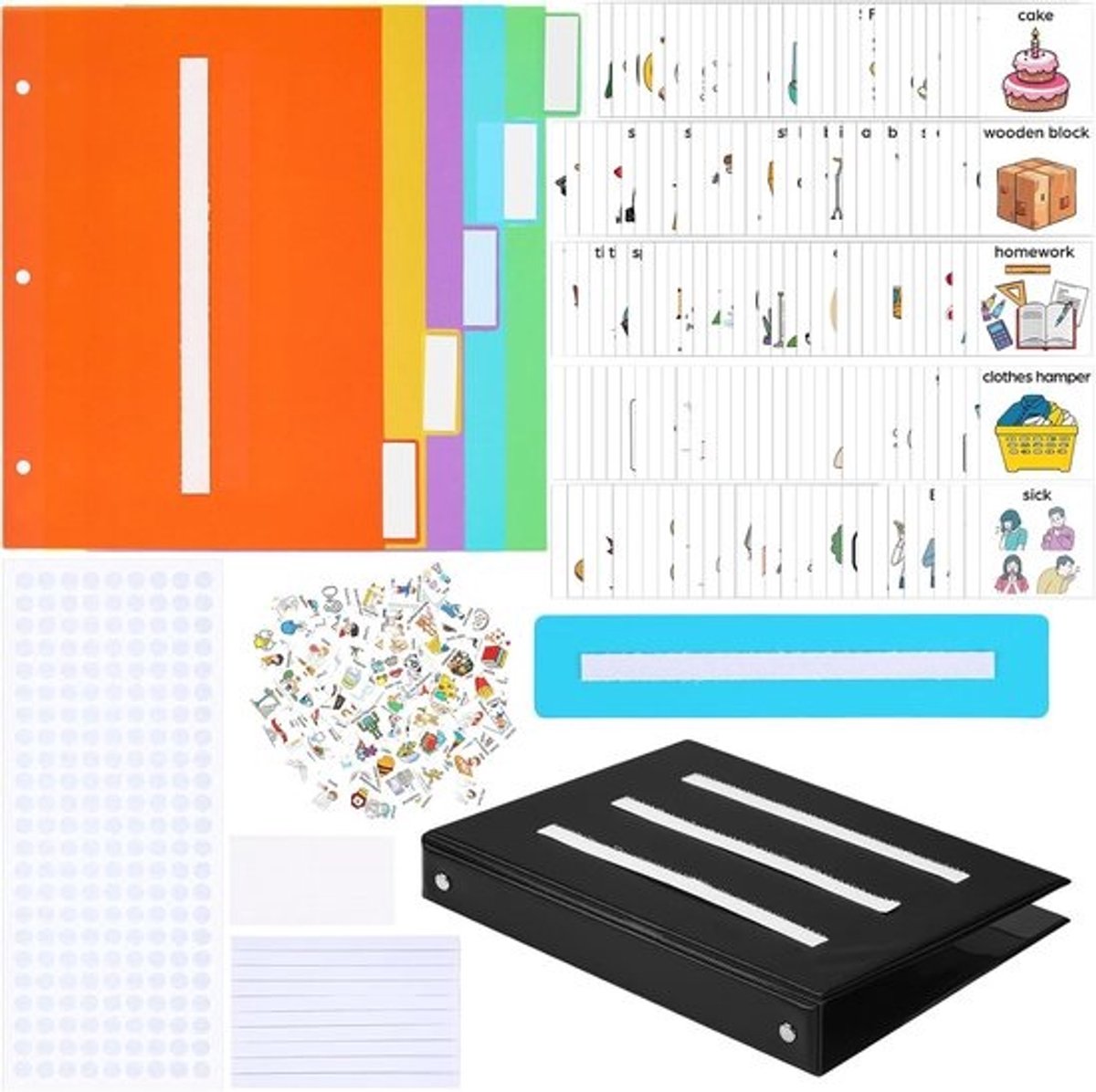 Visueel Communicatieboek met 162 Gelamineerde Pictogrammen voor Taalontwikkeling en Therapie