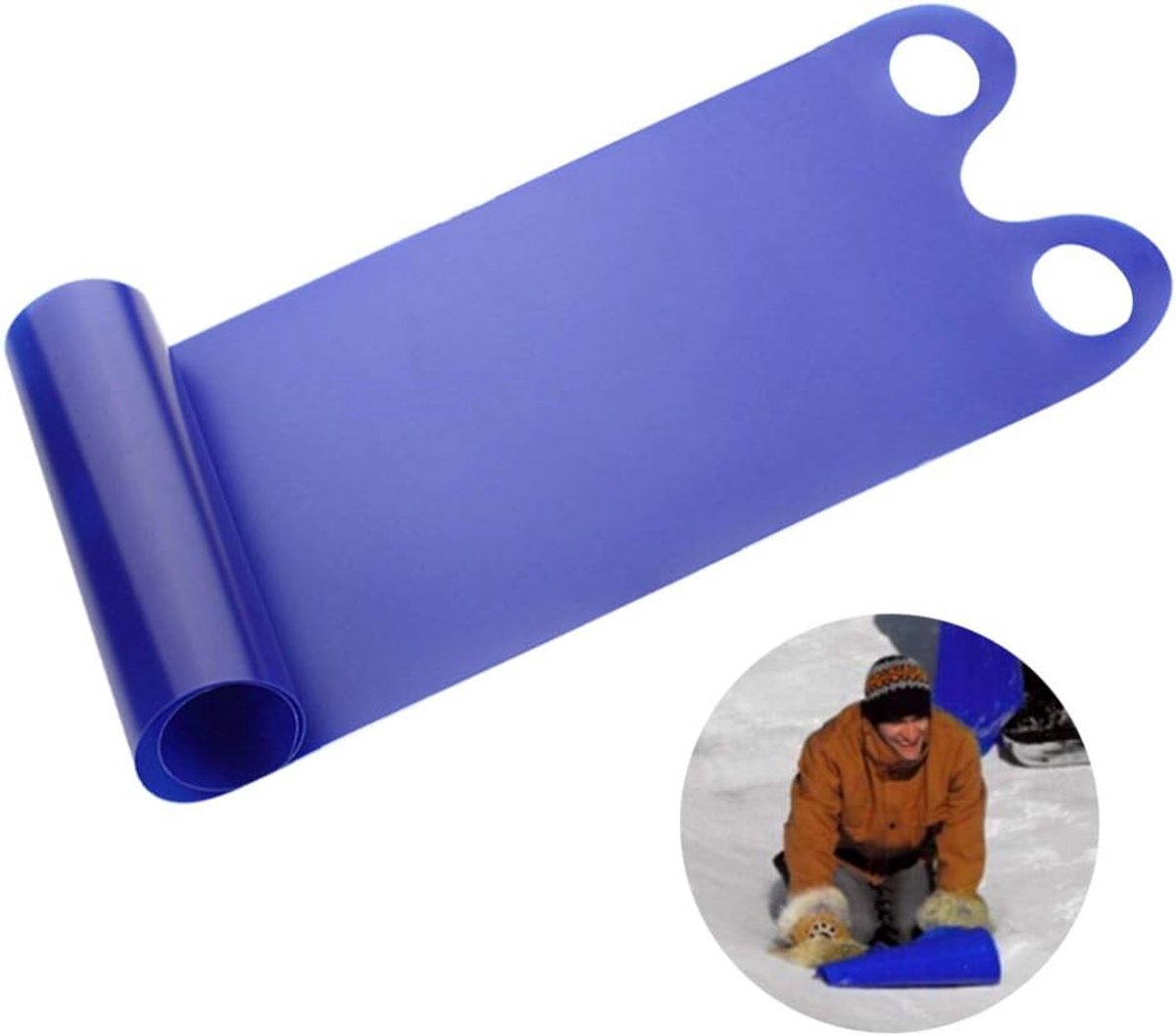 Sneeuw Slee - Slee Ski - Sneeuwglijder - Wintersportaccessoires - Flexibel materiaal - Lichtgewicht - Plastic - 137 × 42 × 0,7 cm - Geschikt voor wintersport, sneeuwrecreatie en buitenactiviteiten geschikt - Blauw-paars
