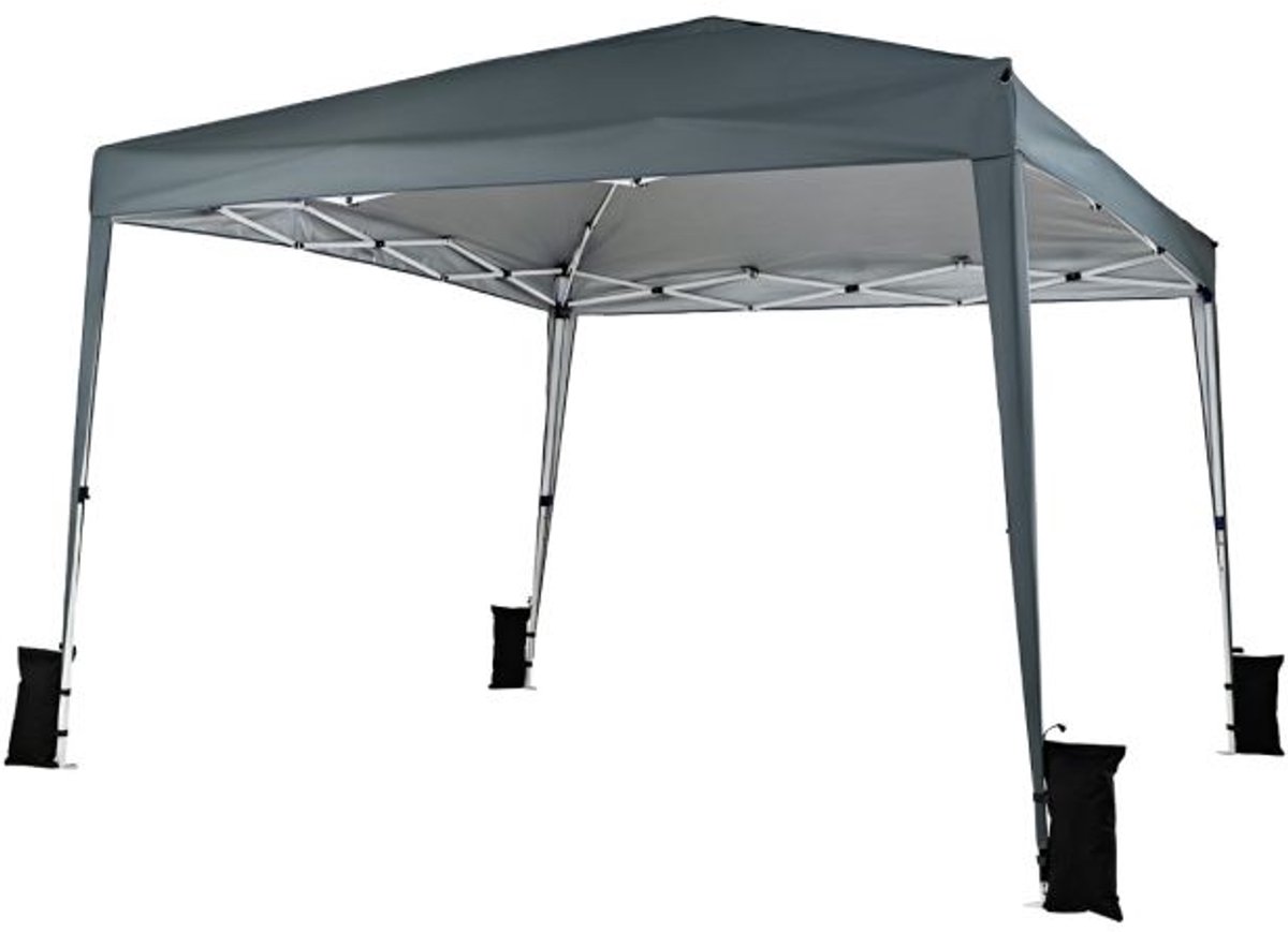 SureDeal® - Partytent - Tuinhuisje meter Waterdicht - Traps Hoogteverstelling Uitklapbaar - 300x300x247 cm - Grijs