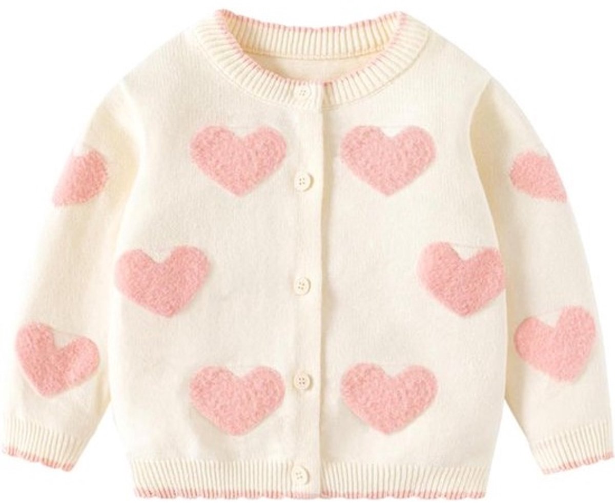 Schattig Gebreid Vest met Hartjes voor Baby's en Peuters
