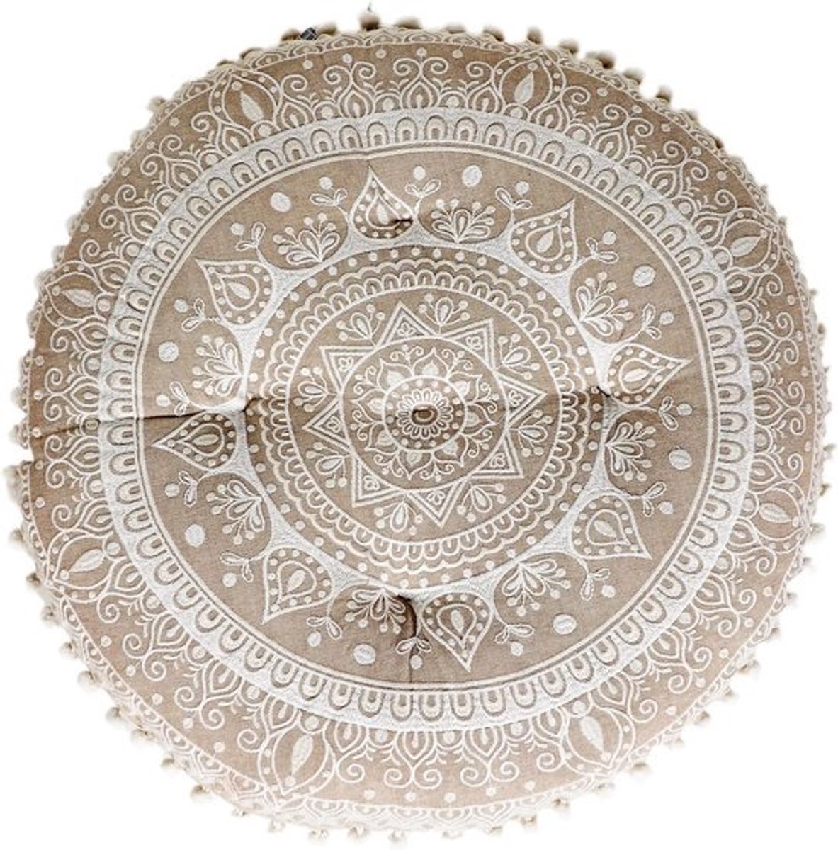 Ronde Katoenen Zitkussen Met Vulling, Diameter 50 cm, Vloerkussen voor Oosterse Decoratie