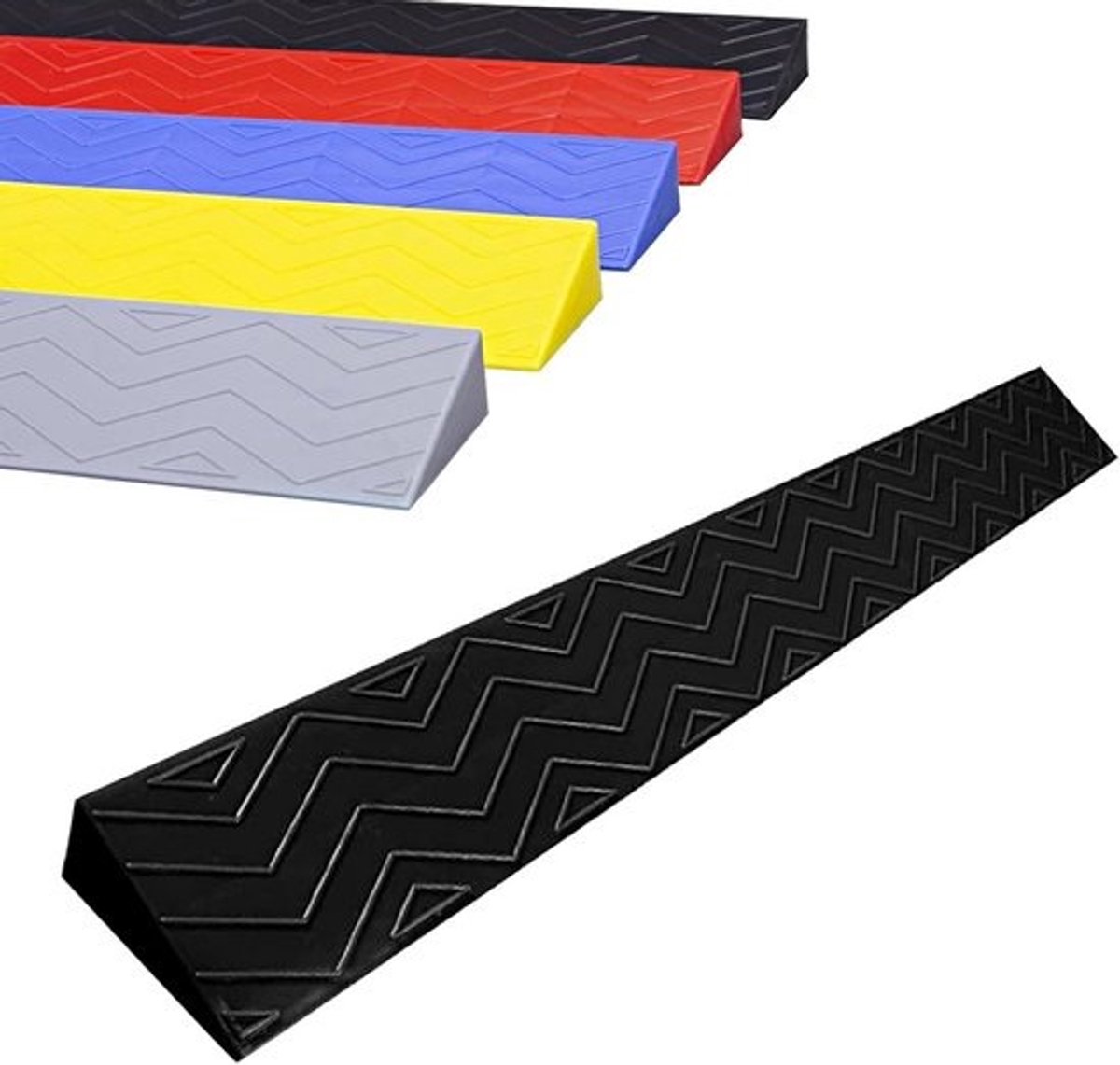 Drempelhulp Kunststof - Rolstoelhelling Oprijplaat - Drempels Overbruggen - Draagkracht 450kg - 100x12x5.5cm - Zwart