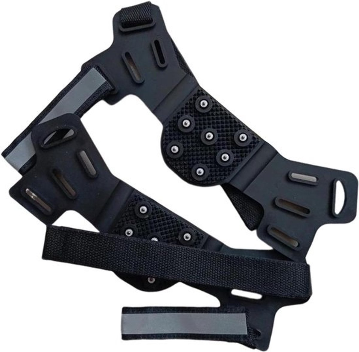 IJsgrijpers Tractie Schoenplaten - Sneeuwschoenplaatjes Antislip Grips - Veilig Wandelen Buiten - Met 10 Roestvrijstalen Spikes - Universele Maat - Zwart