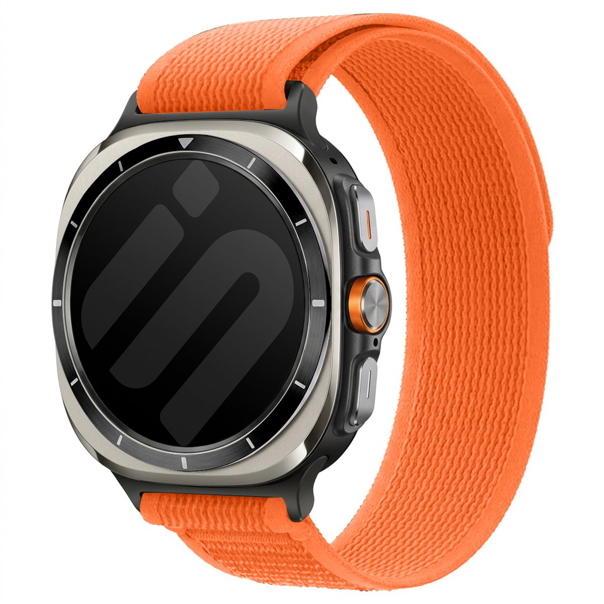 Strap-it Trail Nylon bandje geschikt voor Samsung Galaxy Watch Ultra 2 (2026) / Ultra (2024/2025) - Oranje