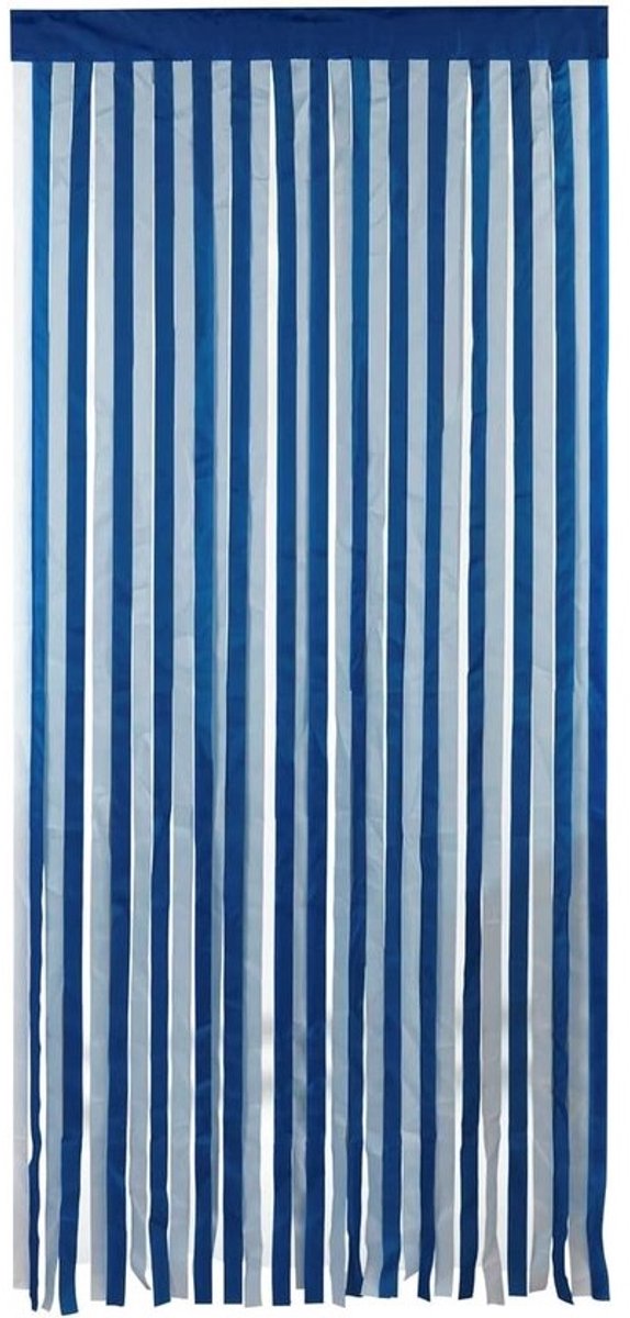 Vliegengordijn Deur - Insectenwering Gordijn - Buiten Leven - Eenvoudige Montage - 90x200cm - Blauw Wit