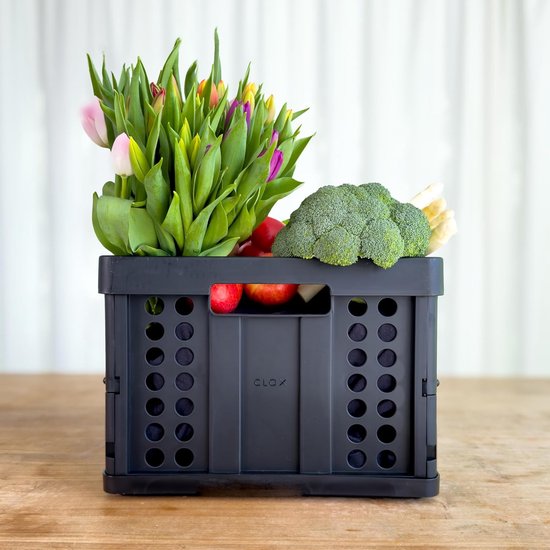 Vouwdoos Mand - Opbergkrat Inklapbaar - Ruimte Besparen - Origineel Duits Fabricaat - 46 Liter Capaciteit - Zwart — afbeelding 2