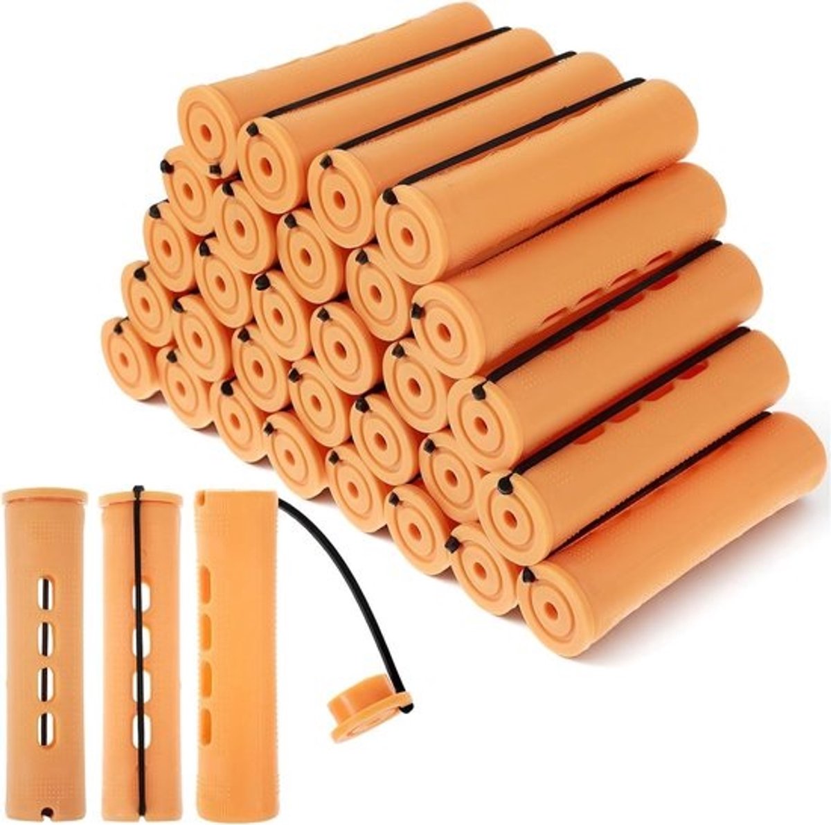30 stuks permanent wave rollers voor het creëren van krullen en golven thuis of in de salon, ideaal voor langdurige styling en volume