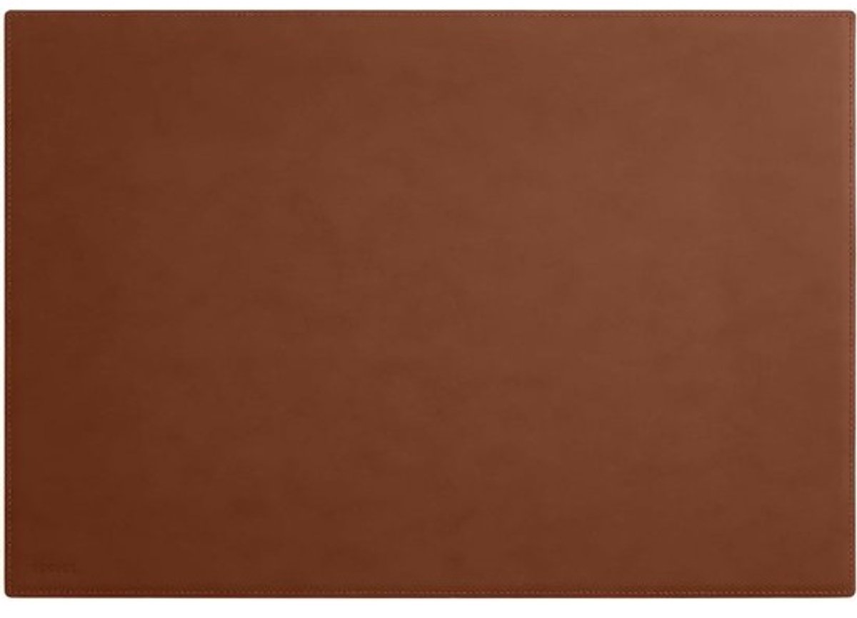 Bureauonderlegger Leer - Bureaumat Muismat - Bureau Organisatie - Handgemaakte Stiksels - 50x35 cm - Oranje Bruin