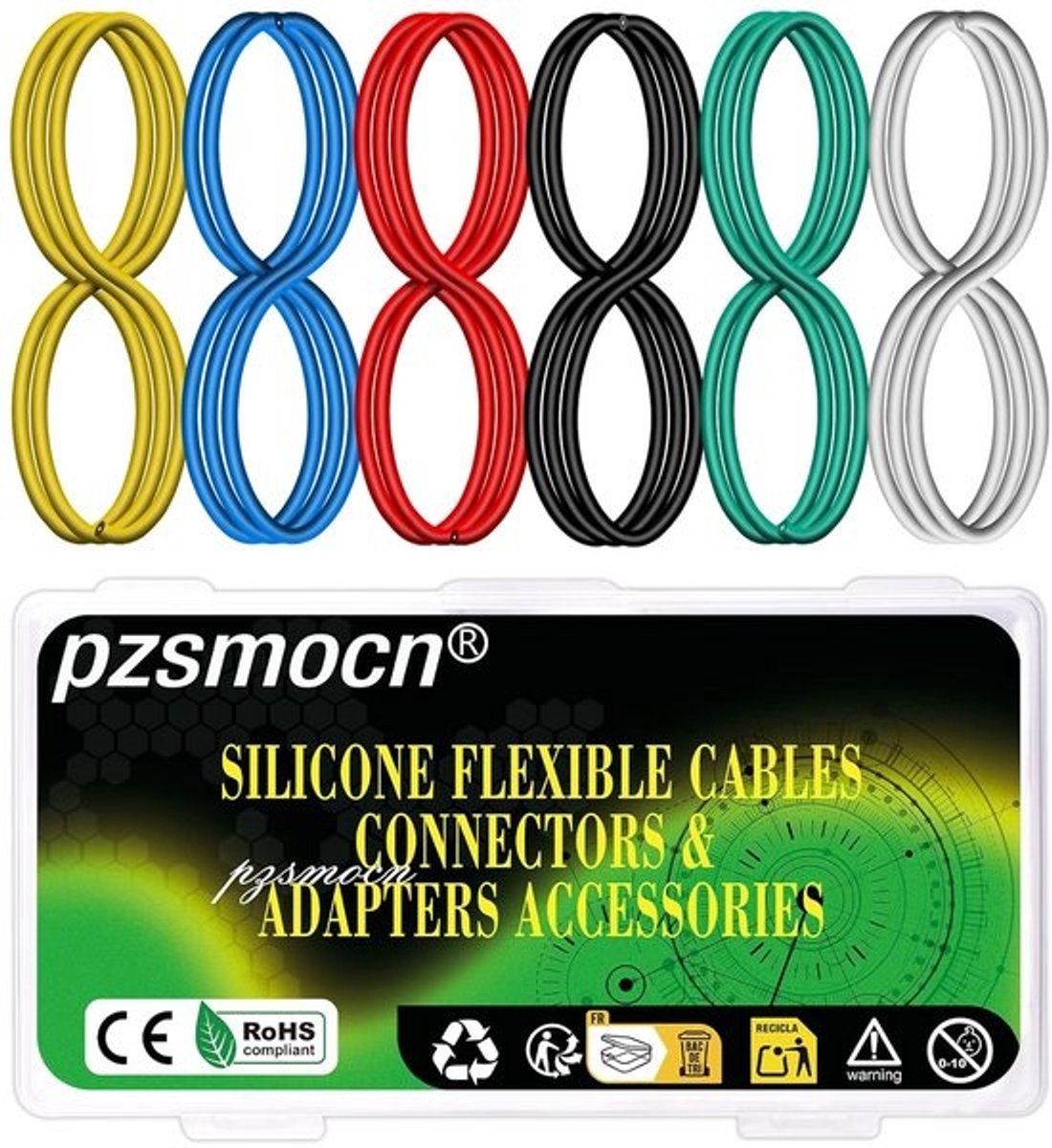 Gevlochten Siliconen Kabel - Vertind Koper Draad - Elektrische Installatie - Flexibel 22 AWG - 6 Kleuren 15 Meter - Assortiment