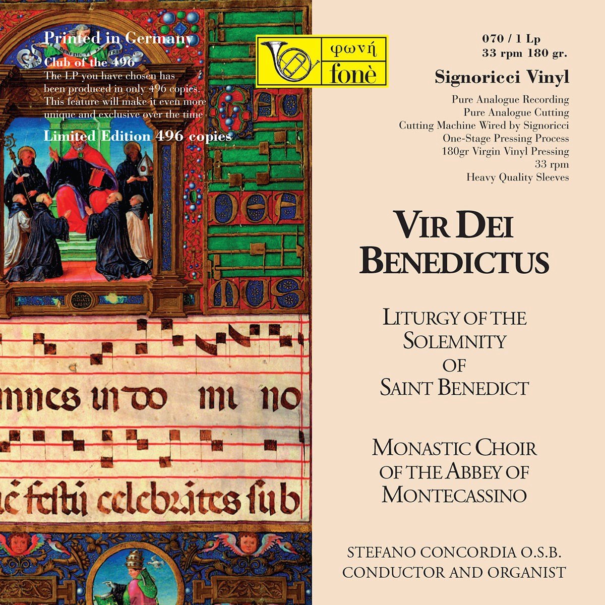 Coro Dei Monaci Di Montecassino - Vir Dei Benedictus (LP)