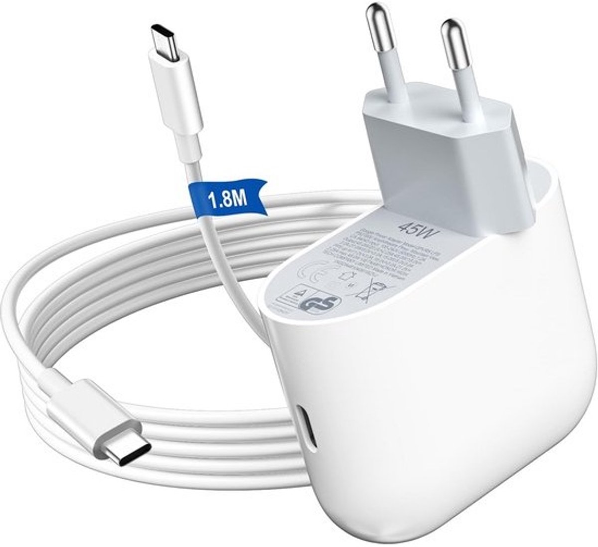 45W USB-C Snellader met 1.8m Kabel voor Google Pixel Telefoons