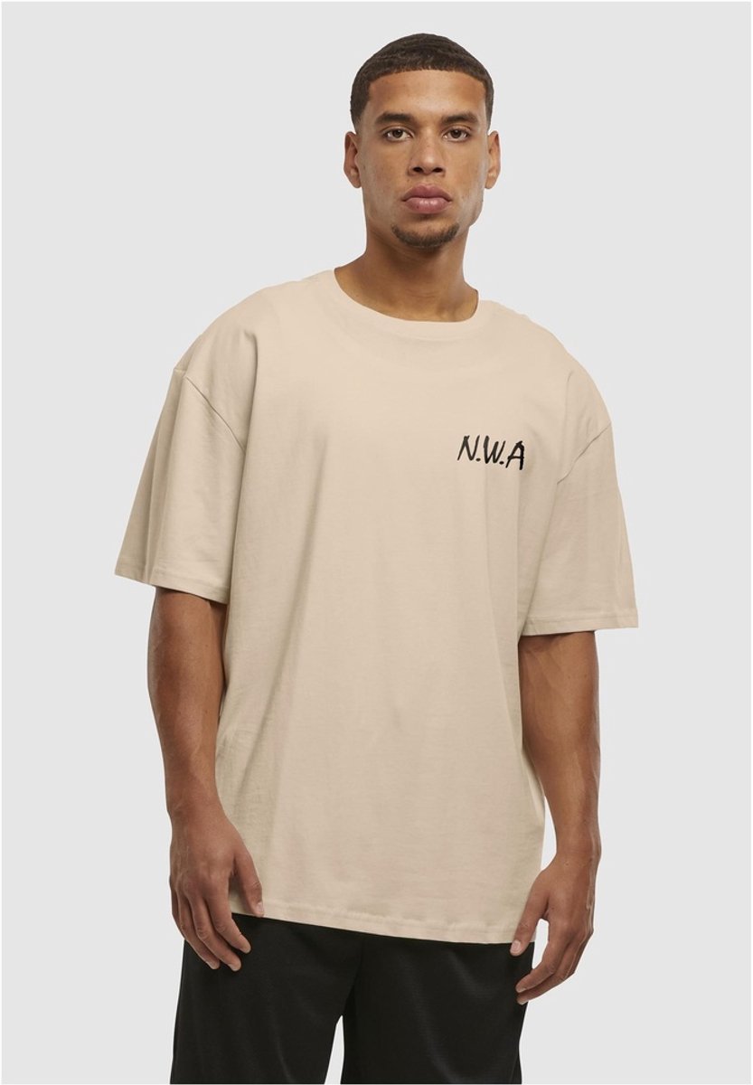 Mister Tee N.W.A Logo FB Oversize Heren Tshirt M Creme